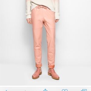 Zadig et Voltaire Parone Leather Deluxe Pants, XS, 34- pink leather jogger pants